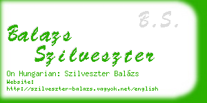 balazs szilveszter business card