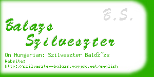 balazs szilveszter business card